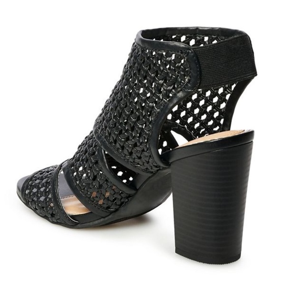 LC LAUREN CONRAD Morganite Black Boots Braided Block Heel Ankle Festival Boho 9 - Picture 3 of 6